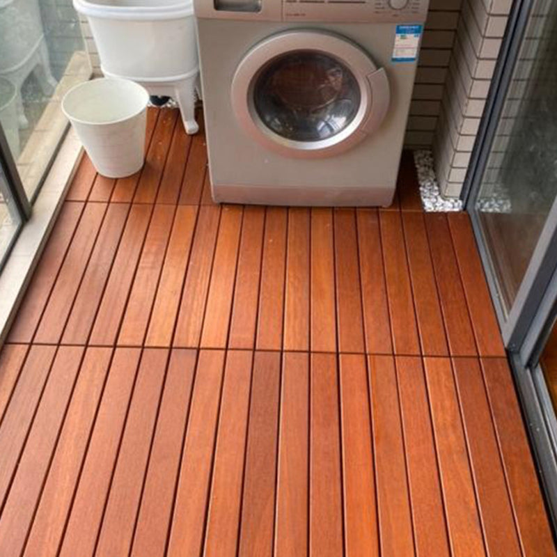 Rectangle Teak Floor Tile Water Resistant Click Lock Wooden Floor for Balcony Clearhalo 'Flooring 'Hardwood Flooring' 'hardwood_flooring' 'Home Improvement' 'home_improvement' 'home_improvement_hardwood_flooring' Walls and Ceiling' 6785994