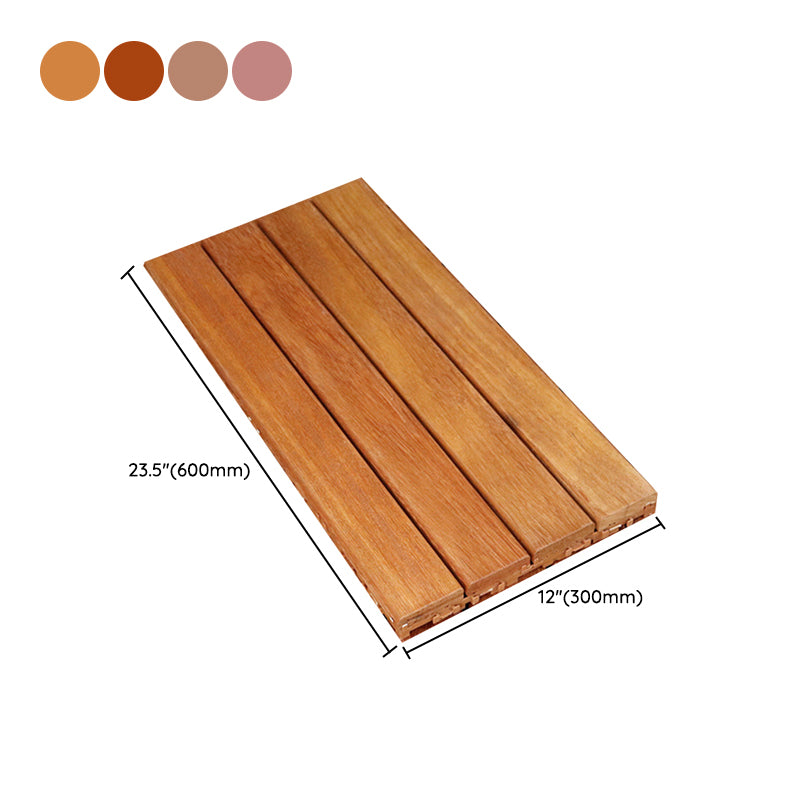 Rectangle Teak Floor Tile Water Resistant Click Lock Wooden Floor for Balcony Clearhalo 'Flooring 'Hardwood Flooring' 'hardwood_flooring' 'Home Improvement' 'home_improvement' 'home_improvement_hardwood_flooring' Walls and Ceiling' 6786003