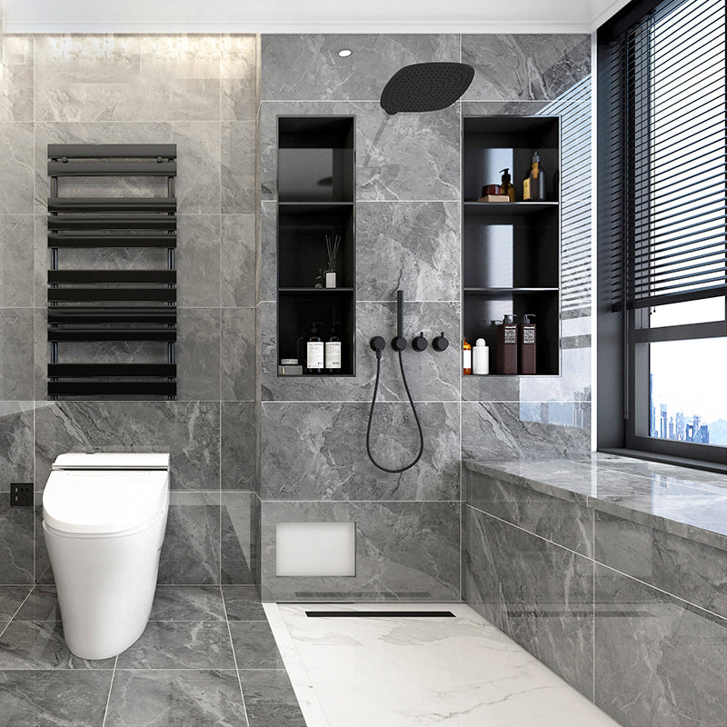 Modern Style Floor Tile Straight Edge Rectangle Stone Appearance Floor Tile Dark Gray 16"L x 31"W 78 Pieces Clearhalo 'Floor Tiles & Wall Tiles' 'floor_tiles_wall_tiles' 'Flooring 'Home Improvement' 'home_improvement' 'home_improvement_floor_tiles_wall_tiles' Walls and Ceiling' 6786030