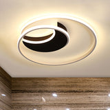 Spiral Flush Ceiling Light Simple Acrylic 16"/19.5"/23.5" Wide LED White/Black Flush Mount Lighting in Warm/White Light Clearhalo 'Ceiling Lights' 'Close To Ceiling Lights' 'Close to ceiling' 'Semi-flushmount' Lighting' 678618