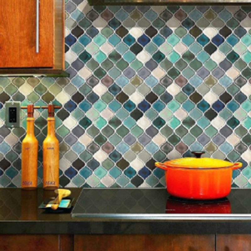 Modern Peel and Stick Backsplash Wall Tile PVC Peel & Stick Field Tile Black-Blue-Yellow 20-Piece Set Clearhalo 'Flooring 'Home Improvement' 'home_improvement' 'home_improvement_peel_stick_blacksplash' 'Peel & Stick Backsplash Tile' 'peel_stick_blacksplash' 'Walls & Ceilings' Walls and Ceiling' 6786419