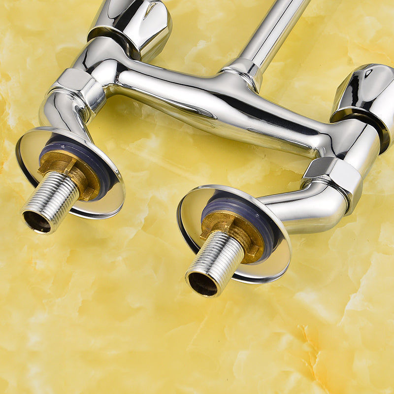 Contemporary Widespread Sink Faucet Knob Handle Gooseneck Arc Solid Brass Faucet Clearhalo 'Bathroom Remodel & Bathroom Fixtures' 'Bathroom Sink Faucets' 'Bathroom Sinks & Faucet Components' 'bathroom_sink_faucets' 'Home Improvement' 'home_improvement' 'home_improvement_bathroom_sink_faucets' 6786464