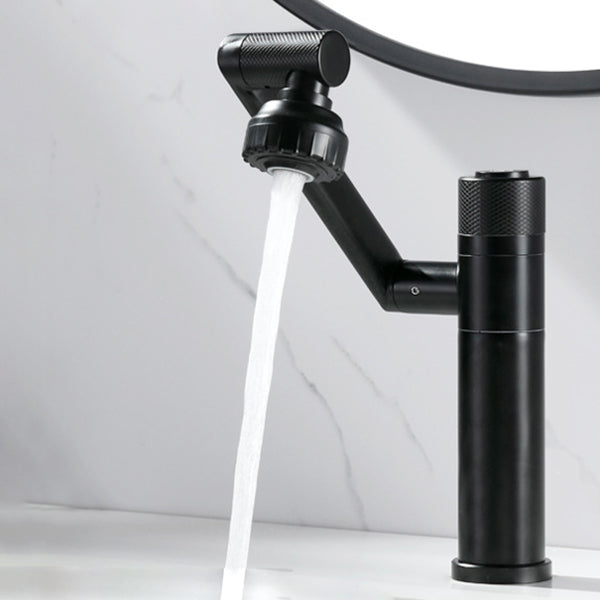 Modern Vessel Faucet Stainless Steel Single Handle Bendable Vessel Faucet Noir Clearhalo 'Accueil' 'Amélioration Domiciliaire' 'bathroom_sink_faucets' 'Ensembles de Lavabo & de Robinet de Toilette' 'home_improvement' 'home_improvement_bathroom_sink_faucets' 'Robinet de Lavabo de Salle de Bain' 'Rénovation et Équipement de Salle de Bain' 6786502