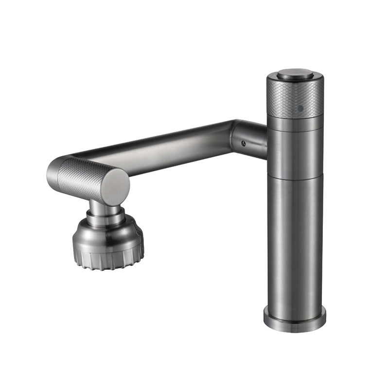 Modern Vessel Faucet Stainless Steel Single Handle Bendable Vessel Faucet Argent Clearhalo 'Accueil' 'Amélioration Domiciliaire' 'bathroom_sink_faucets' 'Ensembles de Lavabo & de Robinet de Toilette' 'home_improvement' 'home_improvement_bathroom_sink_faucets' 'Robinet de Lavabo de Salle de Bain' 'Rénovation et Équipement de Salle de Bain' 6786503