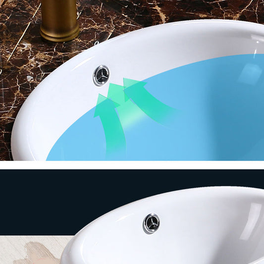 Modern Bathroom Sink Porcelain Oval-Shape Drop-in Bathroom Sink with Pop-Up Drain Clearhalo 'Bathroom Remodel & Bathroom Fixtures' 'Bathroom Sinks & Faucet Components' 'Bathroom Sinks' 'bathroom_sink' 'Home Improvement' 'home_improvement' 'home_improvement_bathroom_sink' 6786855