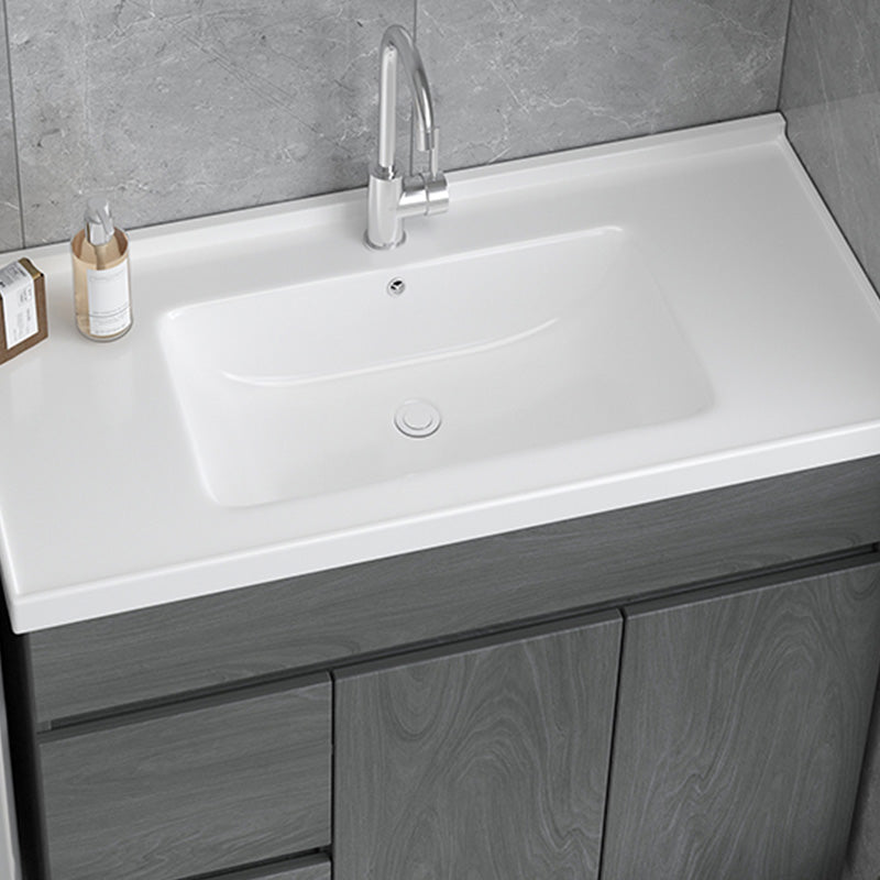 Contemporary Bathroom Sink Rectangular Porcelain Drop-in Bathroom Sink with Pop-Up Drain Clearhalo 'Bathroom Remodel & Bathroom Fixtures' 'Bathroom Sinks & Faucet Components' 'Bathroom Sinks' 'bathroom_sink' 'Home Improvement' 'home_improvement' 'home_improvement_bathroom_sink' 6786933