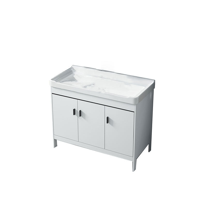 Gorgeous Metal Vanity Cabinet Freestanding Standard Open Console with Sink Set Bathroom Vanity Clearhalo 'Bathroom Remodel & Bathroom Fixtures' 'Bathroom Vanities' 'bathroom_vanities' 'Home Improvement' 'home_improvement' 'home_improvement_bathroom_vanities' 6787022