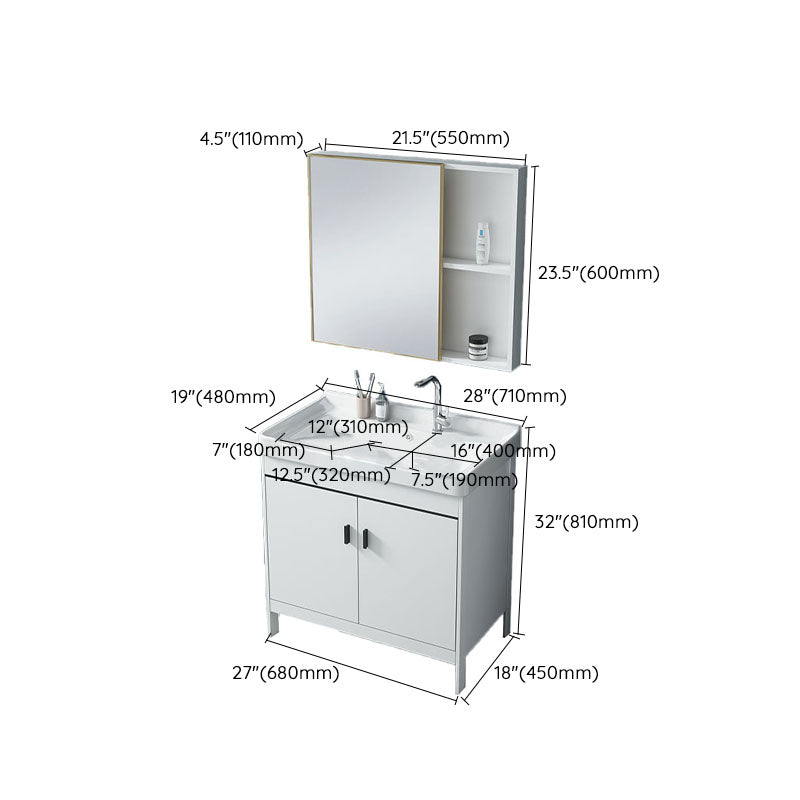 Gorgeous Metal Vanity Cabinet Freestanding Standard Open Console with Sink Set Clearhalo 'Bathroom Remodel & Bathroom Fixtures' 'Bathroom Vanities' 'bathroom_vanities' 'Home Improvement' 'home_improvement' 'home_improvement_bathroom_vanities' 6787029