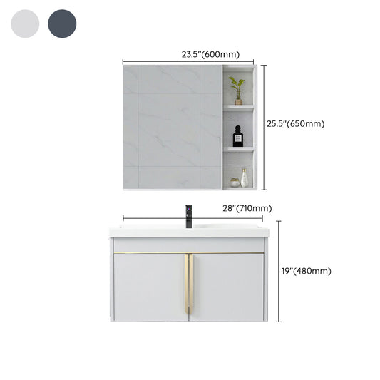 Contemporary Wall Mount Bath Vanity Mirror Cabinet Vanity Cabinet with Storage Shelving Clearhalo 'Bathroom Remodel & Bathroom Fixtures' 'Bathroom Vanities' 'bathroom_vanities' 'Home Improvement' 'home_improvement' 'home_improvement_bathroom_vanities' 6787082