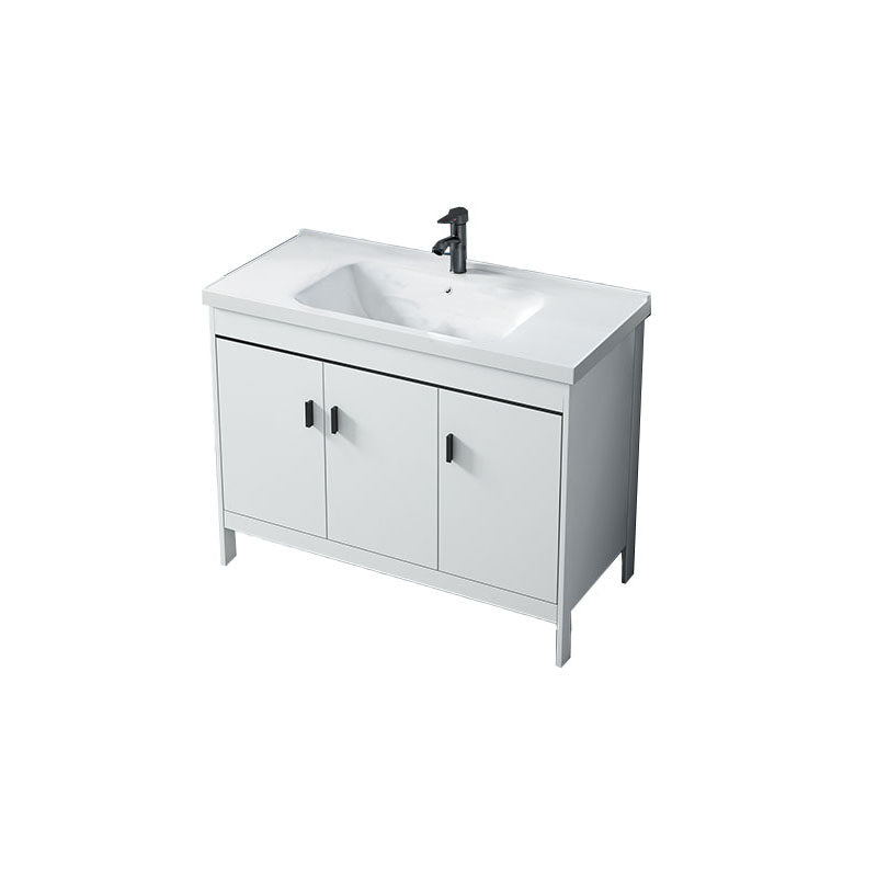 Modern Sink Vanity Free-standing Standard White Vanity Cabinet Vanity & Faucet 35.8"L x 18.9"W x 31.9"H Clearhalo 'Bathroom Remodel & Bathroom Fixtures' 'Bathroom Vanities' 'bathroom_vanities' 'Home Improvement' 'home_improvement' 'home_improvement_bathroom_vanities' 6787151