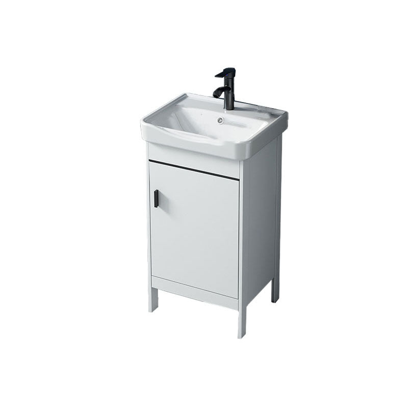 Modern Sink Vanity Free-standing Standard White Vanity Cabinet Vanity & Faucet 16.9"L x 13.8"W x 31.9"H Clearhalo 'Bathroom Remodel & Bathroom Fixtures' 'Bathroom Vanities' 'bathroom_vanities' 'Home Improvement' 'home_improvement' 'home_improvement_bathroom_vanities' 6787163