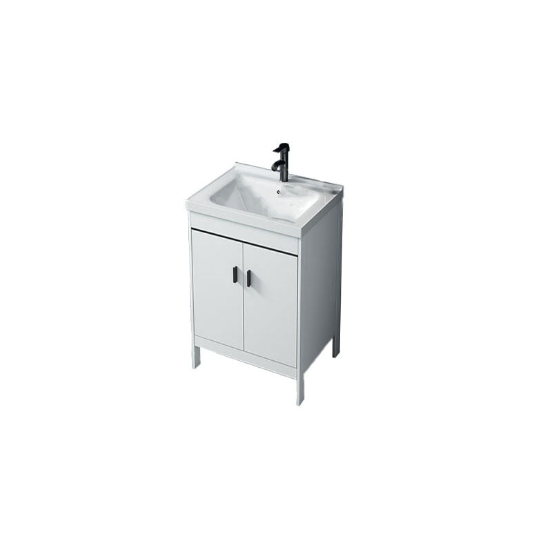 Modern Sink Vanity Free-standing Standard White Vanity Cabinet Vanity & Faucet 20.1"L x 14.2"W x 31.9"H Clearhalo 'Bathroom Remodel & Bathroom Fixtures' 'Bathroom Vanities' 'bathroom_vanities' 'Home Improvement' 'home_improvement' 'home_improvement_bathroom_vanities' 6787168