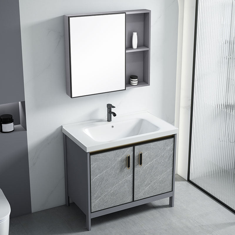 Modern Freestanding Vanity Sink Metal Bathroom Vanity Cabinet with ...