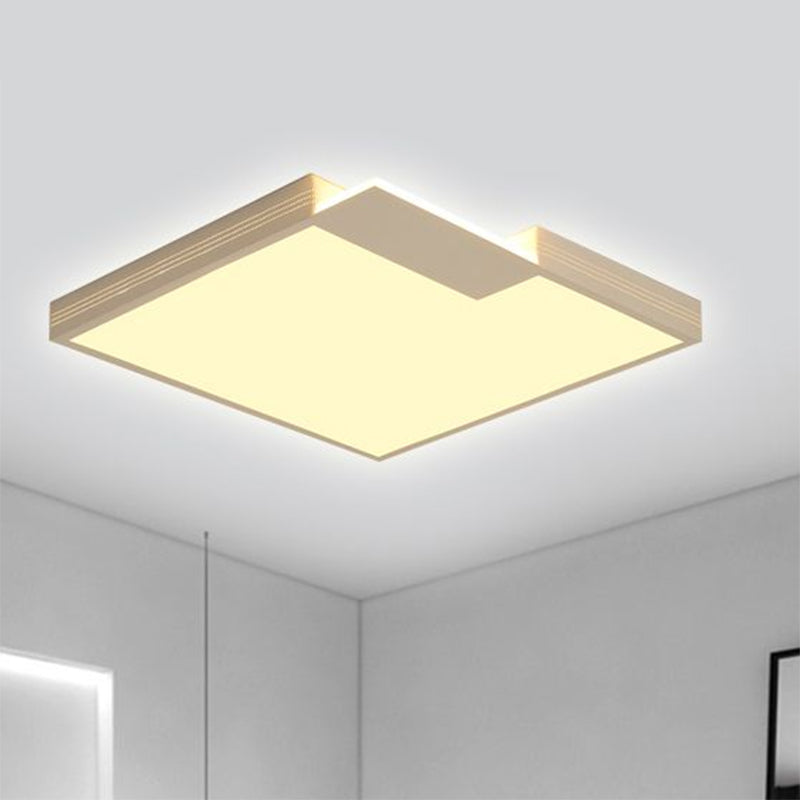 Squared Ceiling Lighting Minimalist Stylish LED 16"/19.5" Width Acrylic Flush Mount Lighting in White, Warm/White Lighting Clearhalo 'Ceiling Lights' 'Close To Ceiling Lights' 'Close to ceiling' 'Flush mount' Lighting' 678728