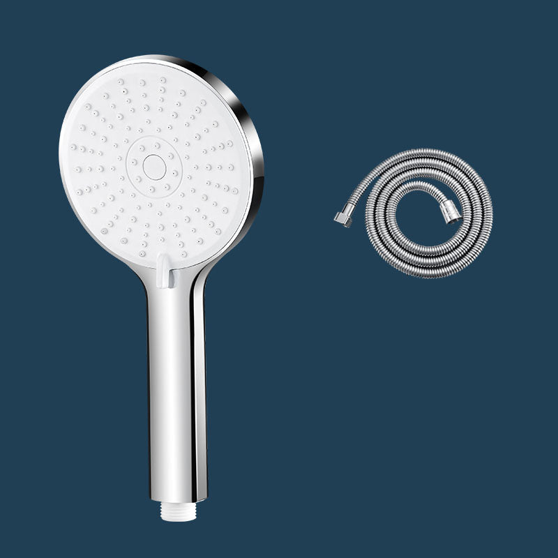 ABS Plastic Handheld Shower Head High Flow 5-Spray Patterns Wall-Mount Showerhead White/Silver Shower Head with Hose Clearhalo 'Bathroom Remodel & Bathroom Fixtures' 'Home Improvement' 'home_improvement' 'home_improvement_shower_heads' 'Shower Heads' 'shower_heads' 'Showers & Bathtubs Plumbing' 'Showers & Bathtubs' 6787651