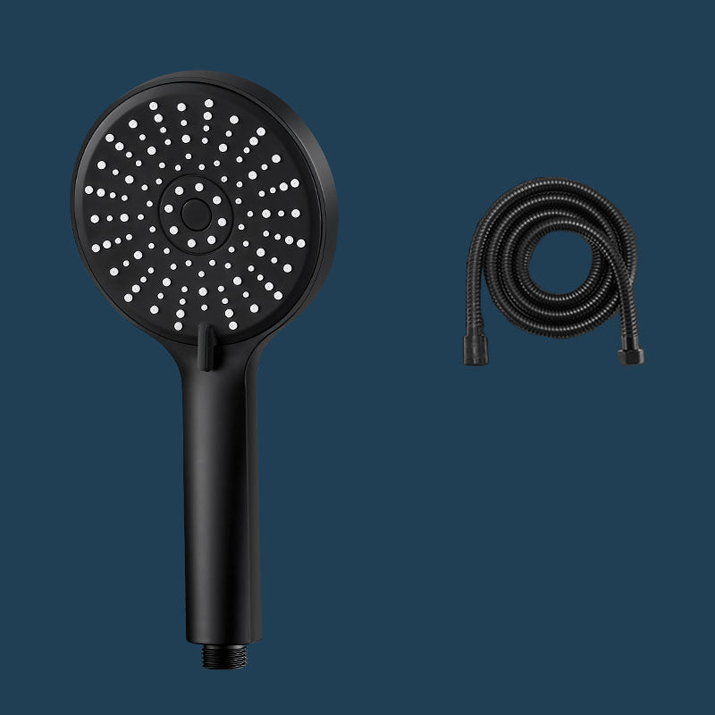 ABS Plastic Handheld Shower Head High Flow 5-Spray Patterns Wall-Mount Showerhead Black Shower Head with Hose Clearhalo 'Bathroom Remodel & Bathroom Fixtures' 'Home Improvement' 'home_improvement' 'home_improvement_shower_heads' 'Shower Heads' 'shower_heads' 'Showers & Bathtubs Plumbing' 'Showers & Bathtubs' 6787653
