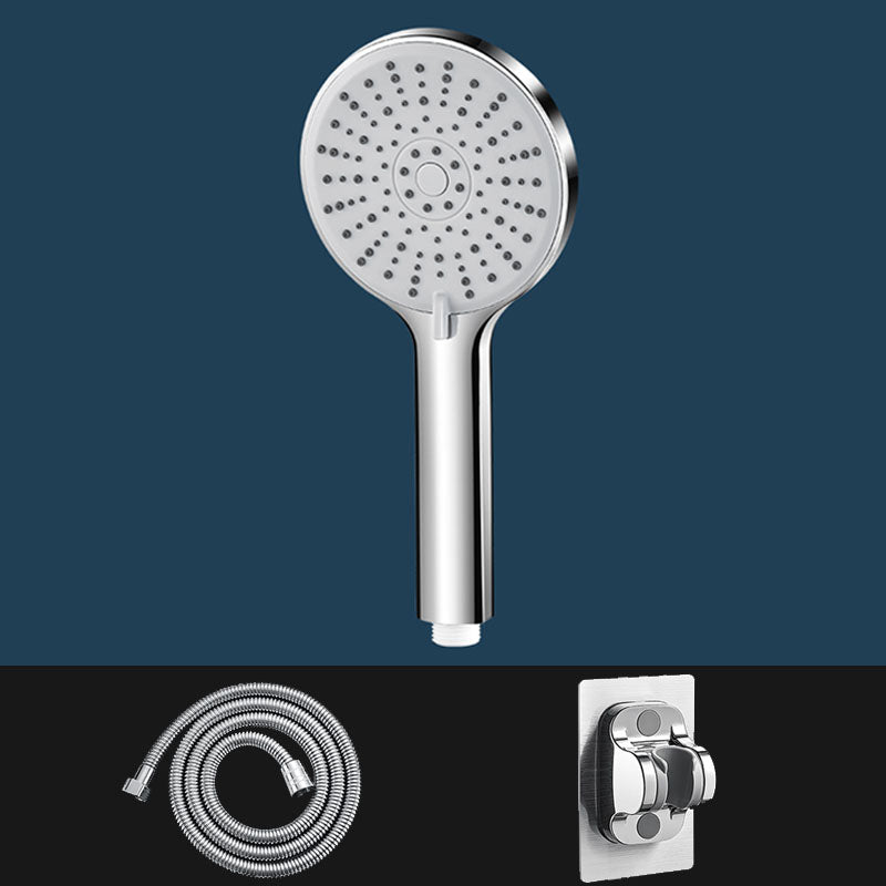 ABS Plastic Handheld Shower Head High Flow 5-Spray Patterns Wall-Mount Showerhead Silver/Gray Shower Heads with Holder and Hose Clearhalo 'Bathroom Remodel & Bathroom Fixtures' 'Home Improvement' 'home_improvement' 'home_improvement_shower_heads' 'Shower Heads' 'shower_heads' 'Showers & Bathtubs Plumbing' 'Showers & Bathtubs' 6787655