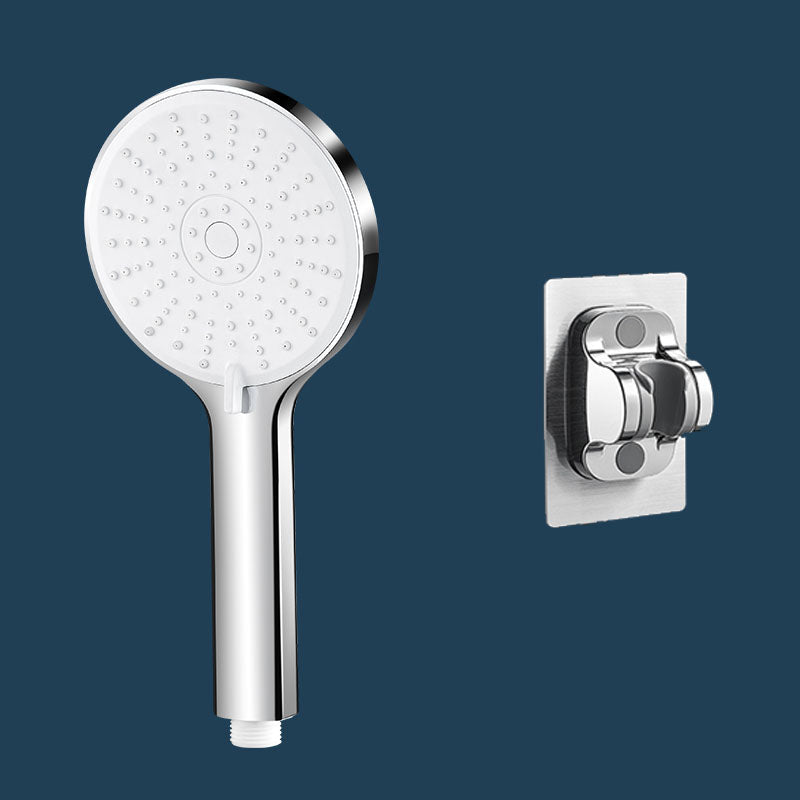 ABS Plastic Handheld Shower Head High Flow 5-Spray Patterns Wall-Mount Showerhead White/Silver Shower Head with Wall Pedestal None Clearhalo 'Bathroom Remodel & Bathroom Fixtures' 'Home Improvement' 'home_improvement' 'home_improvement_shower_heads' 'Shower Heads' 'shower_heads' 'Showers & Bathtubs Plumbing' 'Showers & Bathtubs' 6787669