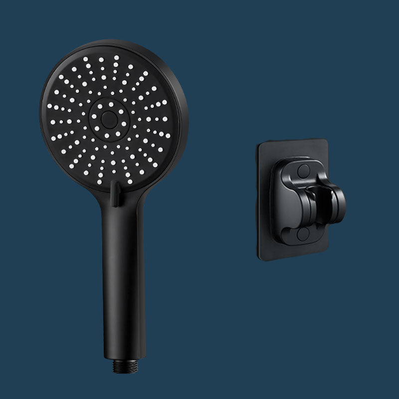 ABS Plastic Handheld Shower Head High Flow 5-Spray Patterns Wall-Mount Showerhead Black Shower Head with Wall Pedestal None Clearhalo 'Bathroom Remodel & Bathroom Fixtures' 'Home Improvement' 'home_improvement' 'home_improvement_shower_heads' 'Shower Heads' 'shower_heads' 'Showers & Bathtubs Plumbing' 'Showers & Bathtubs' 6787671