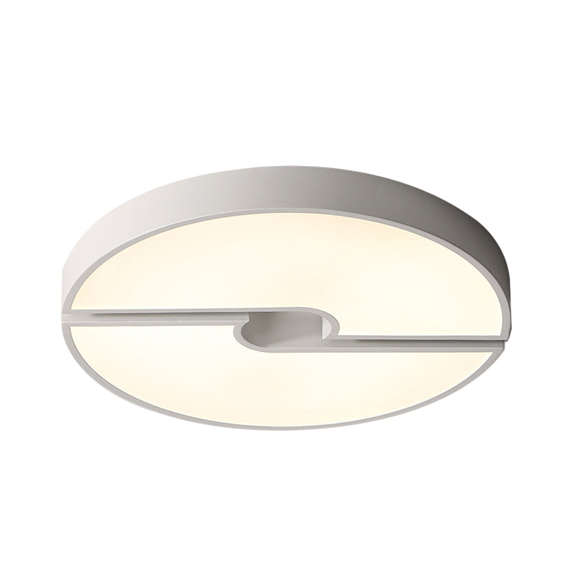 White Severed Round Flushmount Modernism LED Acrylic Ceiling Mounted Fixture in White/Warm Light, 16"/19.5"/23.5" Wide Clearhalo 'Ceiling Lights' 'Close To Ceiling Lights' 'Close to ceiling' 'Flush mount' Lighting' 678791