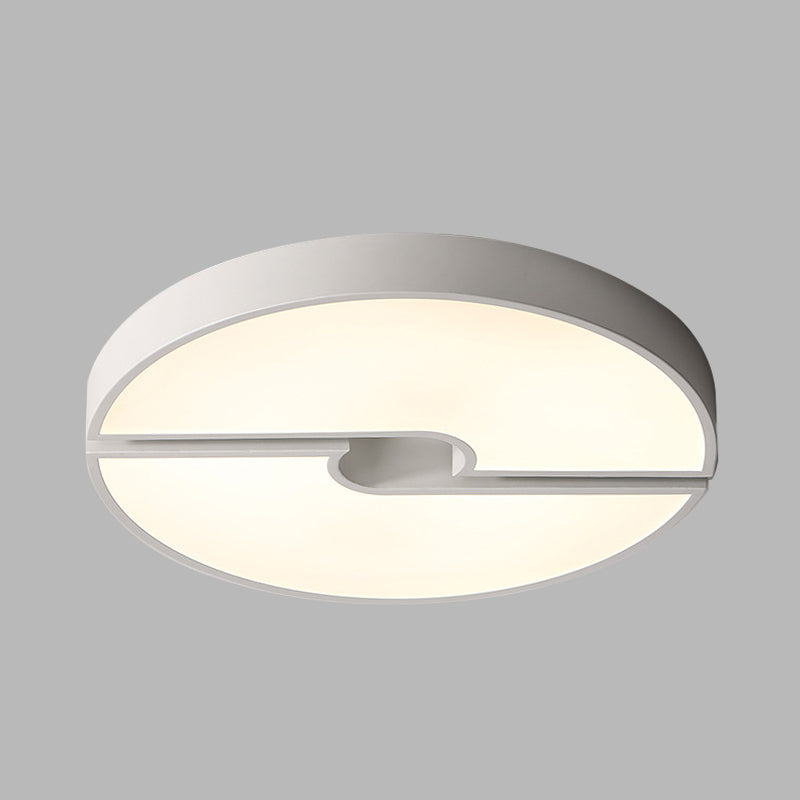 White Severed Round Flushmount Modernism LED Acrylic Ceiling Mounted Fixture in White/Warm Light, 16"/19.5"/23.5" Wide Clearhalo 'Ceiling Lights' 'Close To Ceiling Lights' 'Close to ceiling' 'Flush mount' Lighting' 678792