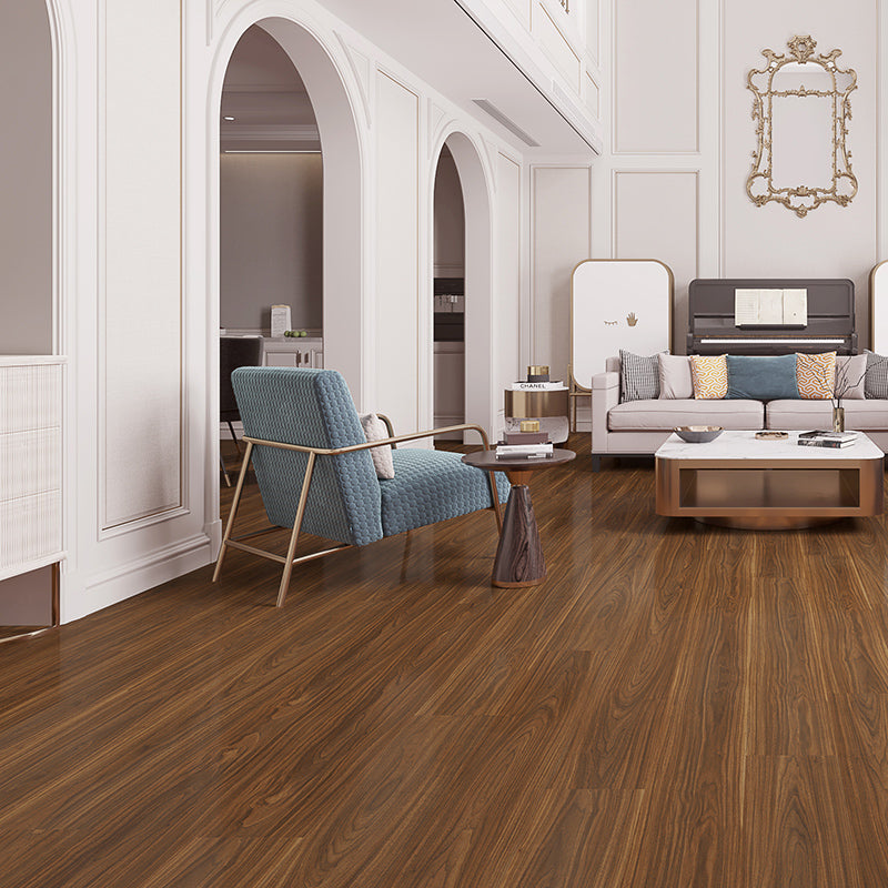 Modern Wood Floor Laminate Textile Waterproof Living Room Laminate Floor Nut-Brown Clearhalo 'Flooring 'Home Improvement' 'home_improvement' 'home_improvement_laminate_flooring' 'Laminate Flooring' 'laminate_flooring' Walls and Ceiling' 6787988