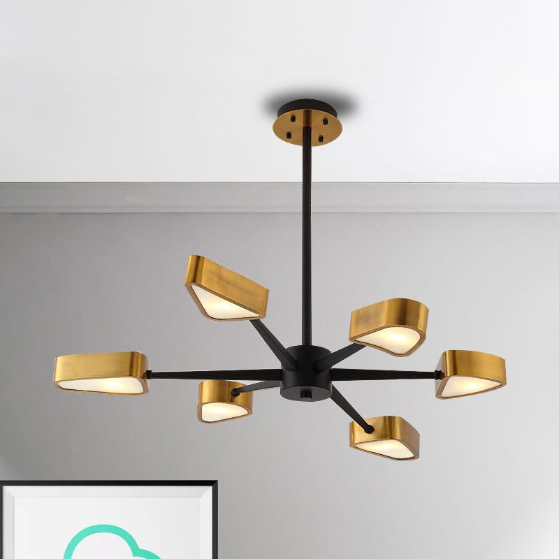 Triangle Hanging Lamp Modern Metal 6/8 Lights Gold Chandelier Pendant Light for Dining Room Clearhalo 'Ceiling Lights' 'Chandeliers' 'Modern Chandeliers' 'Modern' Lighting' 678810