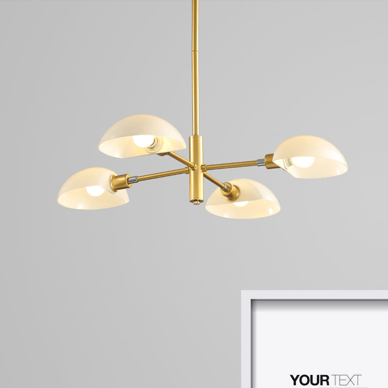 1/2 Tiers Chandelier Lamp Spoon Shade Nordic Simple Style Metal 4/6/8 Lights Hanging Ceiling Light with Black/Gold Rod Clearhalo 'Ceiling Lights' 'Chandeliers' 'Modern Chandeliers' 'Modern' Lighting' 678827