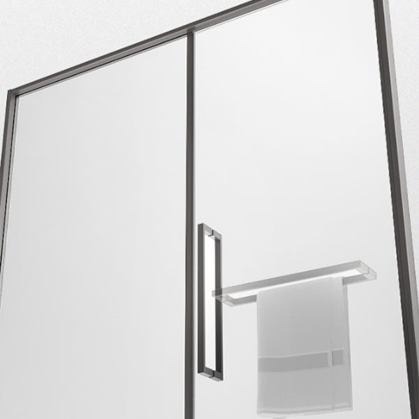 Glass and Metal Shower Door Simple One-Line Shower Bath Door Clearhalo 'Bathroom Remodel & Bathroom Fixtures' 'Home Improvement' 'home_improvement' 'home_improvement_shower_tub_doors' 'Shower and Tub Doors' 'shower_tub_doors' 'Showers & Bathtubs' 6788442