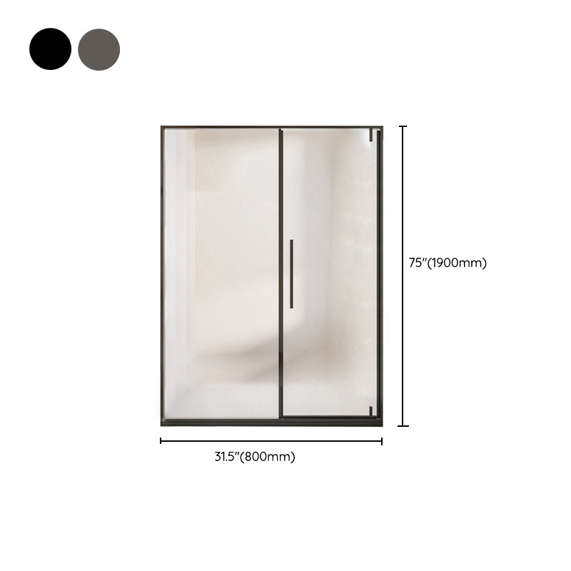 Glass and Metal Shower Door Simple One-Line Shower Bath Door Clearhalo 'Bathroom Remodel & Bathroom Fixtures' 'Home Improvement' 'home_improvement' 'home_improvement_shower_tub_doors' 'Shower and Tub Doors' 'shower_tub_doors' 'Showers & Bathtubs' 6788449