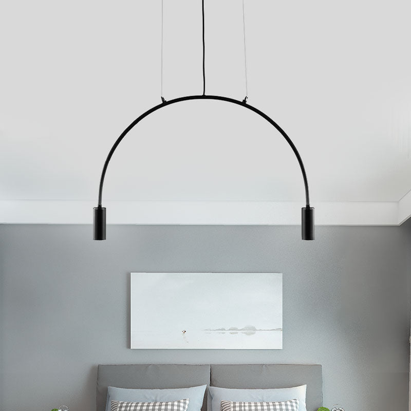 2/3/5 Lights Arched Pendant Lighting Contemporary Metal Black LED Suspension Light for Bar Clearhalo 'Ceiling Lights' 'Modern Pendants' 'Modern' 'Pendant Lights' 'Pendants' Lighting' 678884