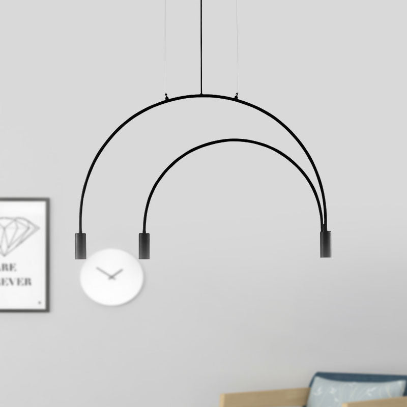 2/3/5 Lights Arched Pendant Lighting Contemporary Metal Black LED Suspension Light for Bar Clearhalo 'Ceiling Lights' 'Modern Pendants' 'Modern' 'Pendant Lights' 'Pendants' Lighting' 678885