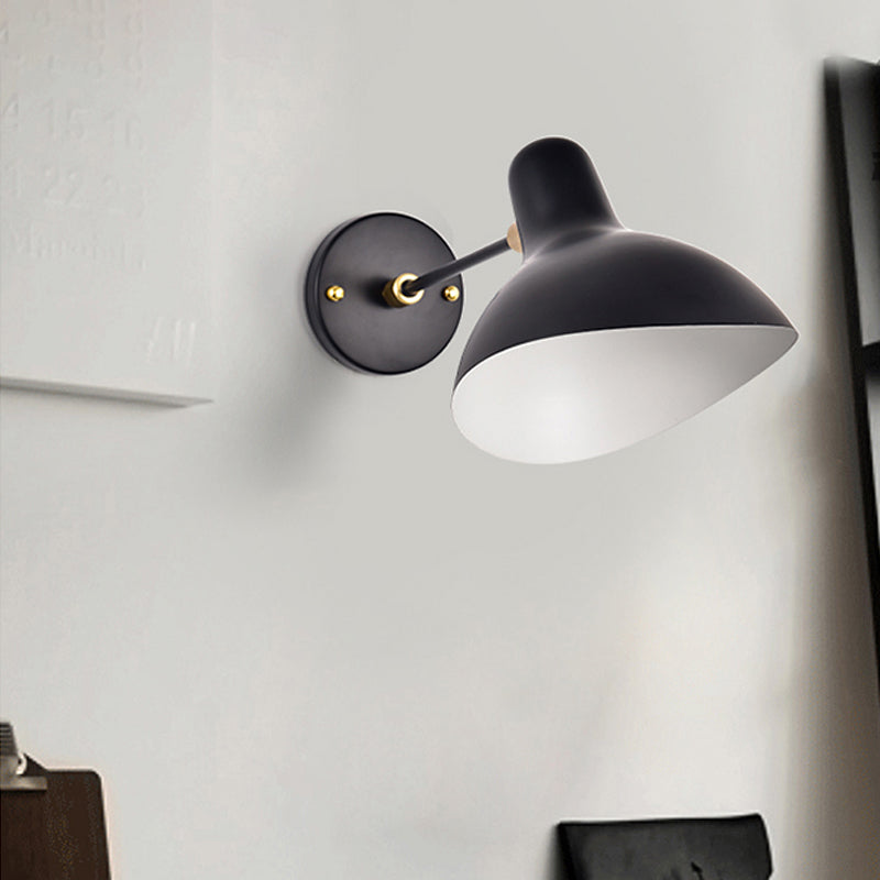 Modernist Style Duckbill Sconce Lighting Metallic 1 Light Living Room Wall Mounted Lamp in Black/Grey Clearhalo 'Cast Iron' 'Glass' 'Industrial' 'Modern wall lights' 'Modern' 'Tiffany' 'Traditional wall lights' 'Wall Lamps & Sconces' 'Wall Lights' Lighting' 678965