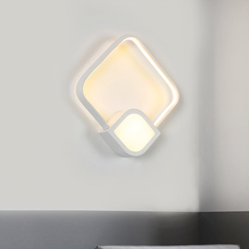 2-Square Sconce Light Contemporary Acrylic LED White Wall Lighting Fixture for Living Room Clearhalo 'Modern wall lights' 'Modern' 'Wall Lamps & Sconces' 'Wall Lights' Lighting' 678968