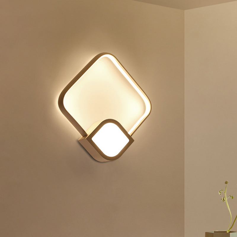 2-Square Sconce Light Contemporary Acrylic LED White Wall Lighting Fixture for Living Room Clearhalo 'Modern wall lights' 'Modern' 'Wall Lamps & Sconces' 'Wall Lights' Lighting' 678969