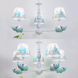 Animal Elephant Pendant Lamp with Coolie Shade Metallic Blue Chandelier for Nursing Room Clearhalo 'Ceiling Lights' 'Chandeliers' Lighting' options 67904
