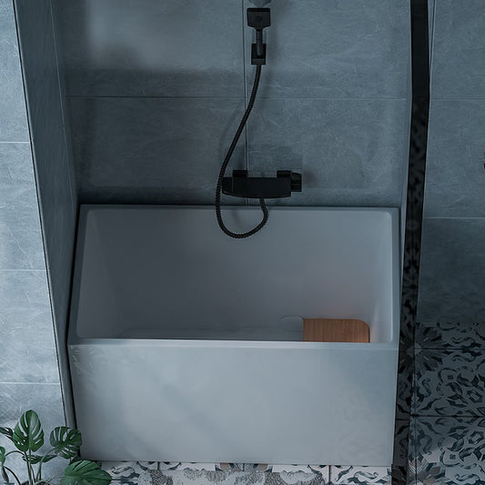 Acrylic Soaking Bathtub Antique Finish Back to Wall Bath Tub (Board not Included) Clearhalo 'Bathroom Remodel & Bathroom Fixtures' 'Bathtubs' 'Home Improvement' 'home_improvement' 'home_improvement_bathtubs' 'Showers & Bathtubs' 6792745