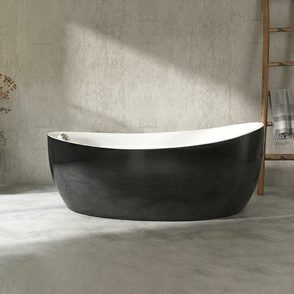 Modern 25.2-inch Tall Acrylic Bathtub Freestanding Soaking Bath (Board not Included) Black Clearhalo 'Bathroom Remodel & Bathroom Fixtures' 'Bathtubs' 'Home Improvement' 'home_improvement' 'home_improvement_bathtubs' 'Showers & Bathtubs' 6792780