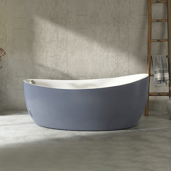 Modern 25.2-inch Tall Acrylic Bathtub Freestanding Soaking Bath (Board not Included) Grey Clearhalo 'Bathroom Remodel & Bathroom Fixtures' 'Bathtubs' 'Home Improvement' 'home_improvement' 'home_improvement_bathtubs' 'Showers & Bathtubs' 6792781