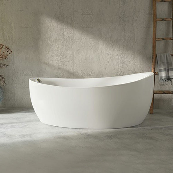 Modern 25.2-inch Tall Acrylic Bathtub Freestanding Soaking Bath (Board not Included) White Clearhalo 'Bathroom Remodel & Bathroom Fixtures' 'Bathtubs' 'Home Improvement' 'home_improvement' 'home_improvement_bathtubs' 'Showers & Bathtubs' 6792783