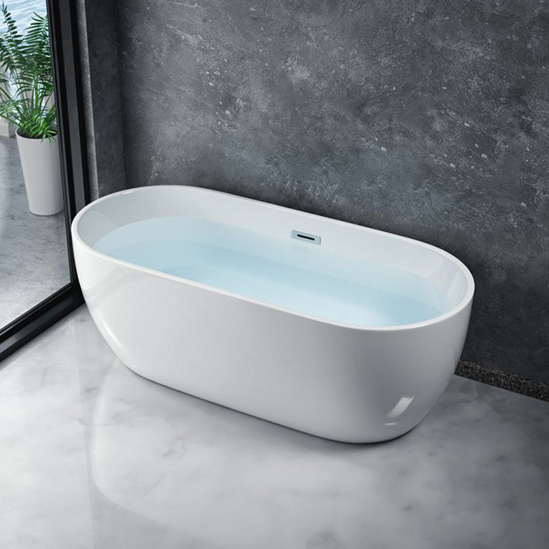 Modern Style Freestanding Soaking Bathtub Oval Acrylic Bathtub for Bathroom Tub Clearhalo 'Bathroom Remodel & Bathroom Fixtures' 'Bathtubs' 'Home Improvement' 'home_improvement' 'home_improvement_bathtubs' 'Showers & Bathtubs' 6795808