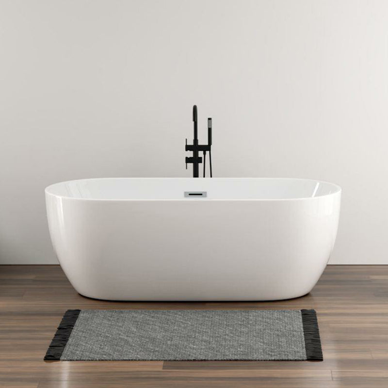 Modern Style Freestanding Soaking Bathtub Oval Acrylic Bathtub for Bathroom Tub with Freestanding Tub Fillers Clearhalo 'Bathroom Remodel & Bathroom Fixtures' 'Bathtubs' 'Home Improvement' 'home_improvement' 'home_improvement_bathtubs' 'Showers & Bathtubs' 6795809