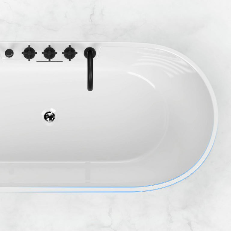 Modern Style Freestanding Soaking Bathtub Oval Acrylic Bathtub for Bathroom Clearhalo 'Bathroom Remodel & Bathroom Fixtures' 'Bathtubs' 'Home Improvement' 'home_improvement' 'home_improvement_bathtubs' 'Showers & Bathtubs' 6795816