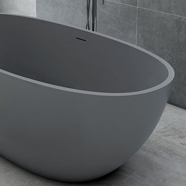 Modern Soaking Freestanding Bath Tub Stone Oval Bathtub with Overflow Trim Clearhalo 'Bathroom Remodel & Bathroom Fixtures' 'Bathtubs' 'Home Improvement' 'home_improvement' 'home_improvement_bathtubs' 'Showers & Bathtubs' 6795883