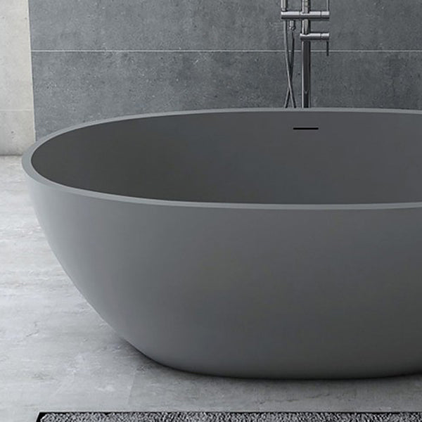 Modern Soaking Freestanding Bath Tub Stone Oval Bathtub with Overflow Trim Clearhalo 'Bathroom Remodel & Bathroom Fixtures' 'Bathtubs' 'Home Improvement' 'home_improvement' 'home_improvement_bathtubs' 'Showers & Bathtubs' 6795889