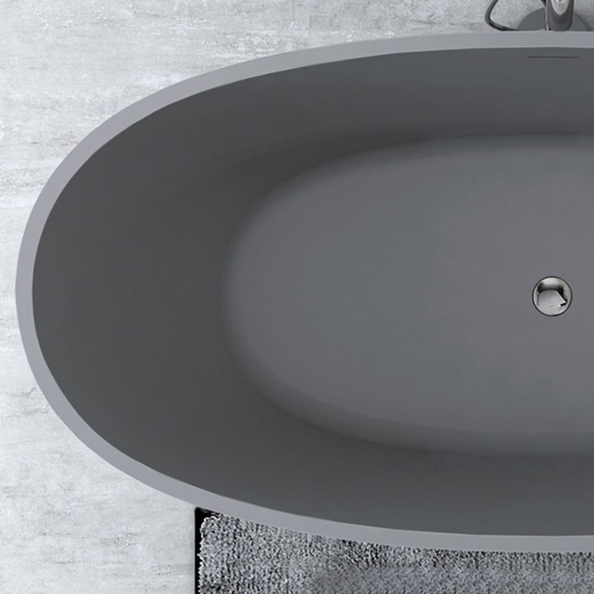 Modern Soaking Freestanding Bath Tub Stone Oval Bathtub with Overflow Trim Clearhalo 'Bathroom Remodel & Bathroom Fixtures' 'Bathtubs' 'Home Improvement' 'home_improvement' 'home_improvement_bathtubs' 'Showers & Bathtubs' 6795891