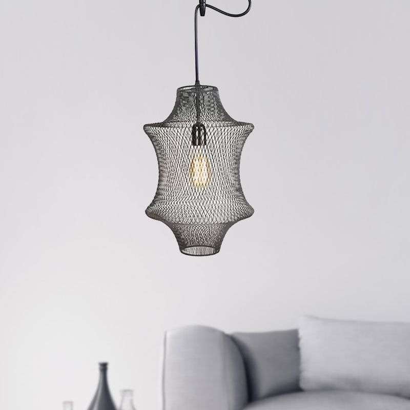 Black Mesh Cage Pendant Light Industrial Metal One Light Dining Room Hanging Lamp Clearhalo 'Art Deco Pendants' 'Black' 'Cast Iron' 'Ceiling Lights' 'Ceramic' 'Crystal' 'Industrial Pendants' 'Industrial' 'Metal' 'Middle Century Pendants' 'Pendant Lights' 'Pendants' 'Rustic Pendants' 'Tiffany' Lighting' 679776