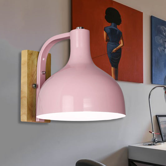 Metal Bowl Shaped Wall Light Living Room Single Light Nordic Style Undertint Sconce Lamp Clearhalo 'Wall Lamps & Sconces' 'Wall Lights' Lighting' 679824