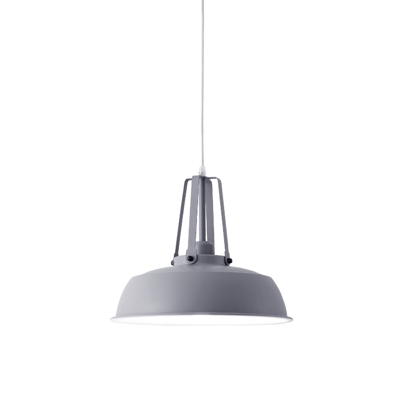 Black/Blue Barn Shade Hanging Pendant Light Nordic Stylish Metallic 1 Light Living Room Ceiling Fixture Clearhalo 'Ceiling Lights' 'Modern Pendants' 'Modern' 'Pendant Lights' 'Pendants' Lighting' 679837