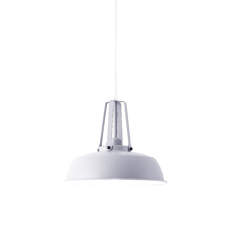 Black/Blue Barn Shade Hanging Pendant Light Nordic Stylish Metallic 1 Light Living Room Ceiling Fixture Clearhalo 'Ceiling Lights' 'Modern Pendants' 'Modern' 'Pendant Lights' 'Pendants' Lighting' 679841